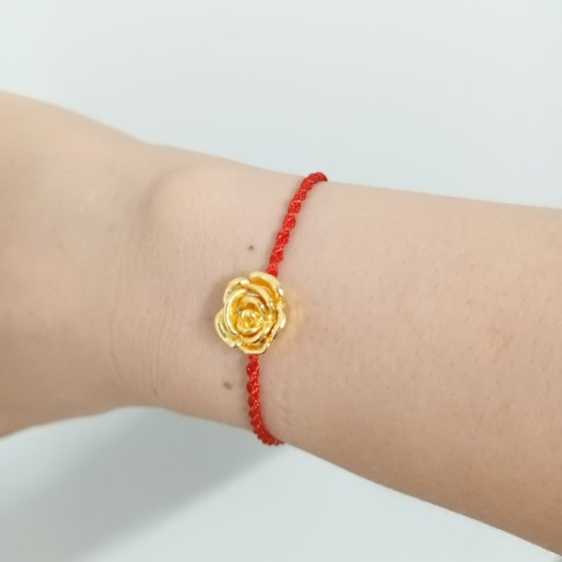 Vòng tay chỉ đỏ mix bông hồng tình yêu vĩnh cửu