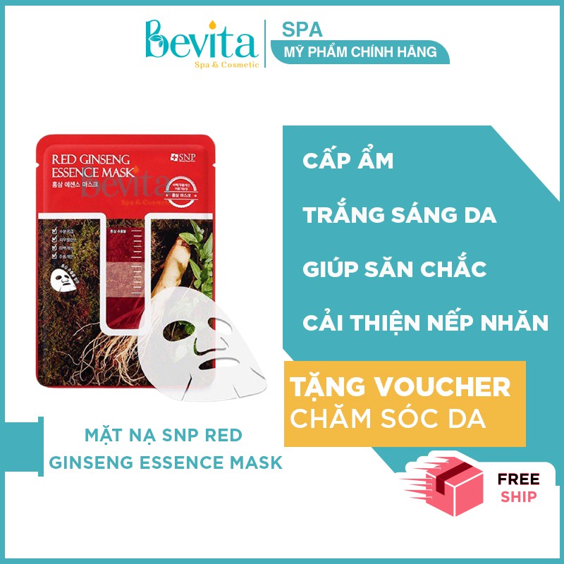 Mặt nạ dưỡng ẩm tinh chất hồng sâm SNP Red Ginseng Essence Mask 25ml - Bevita