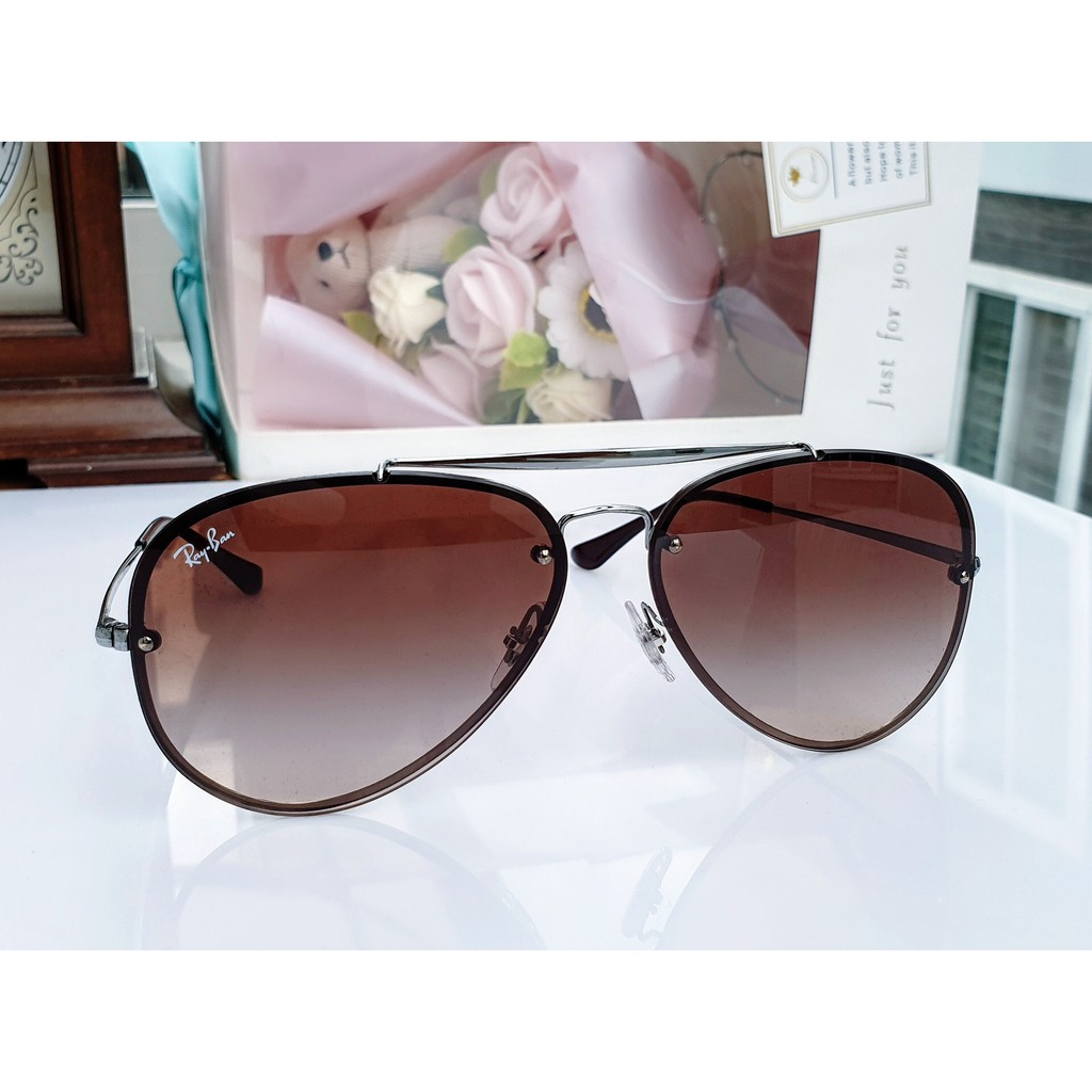 Kính mát chính hãng Rayban Dòng aviator dấu viền cực chất. Form Pilot - unisex nam nữ đeo đều đẹp