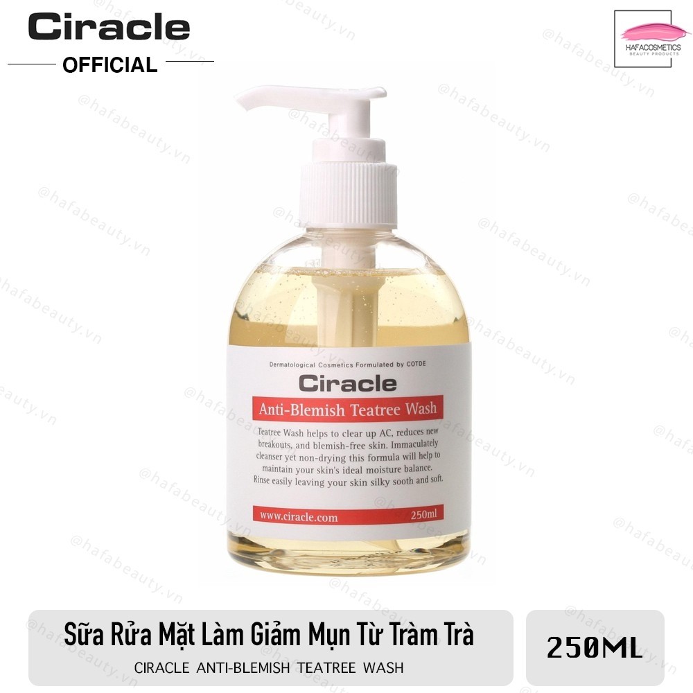 Sữa rửa mặt giảm mụn, làm dịu da chiết xuất tràm trà Ciracle Anti-Blemish Teatree Wash 250ml