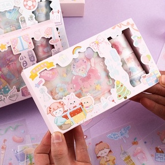 Hộp Sticker Trang Trí Nhiều Mẫu Hoạt Hình Siêu Xinh Cho Các Bé