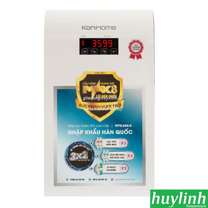 Máy lọc nước RO Hàn Quốc Korihome WPK-606