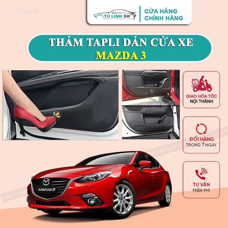 [Mã LIFEAUMAY giảm 10% tối đa 30k đơn 150k] Bộ 4 Thảm Tapli MAZDA 3 dán cánh cửa chống trầy xước xe