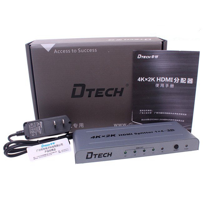 (Freeship) Bộ chia HDMI 1 RA 4 DTECH DT-7144/DT7144A