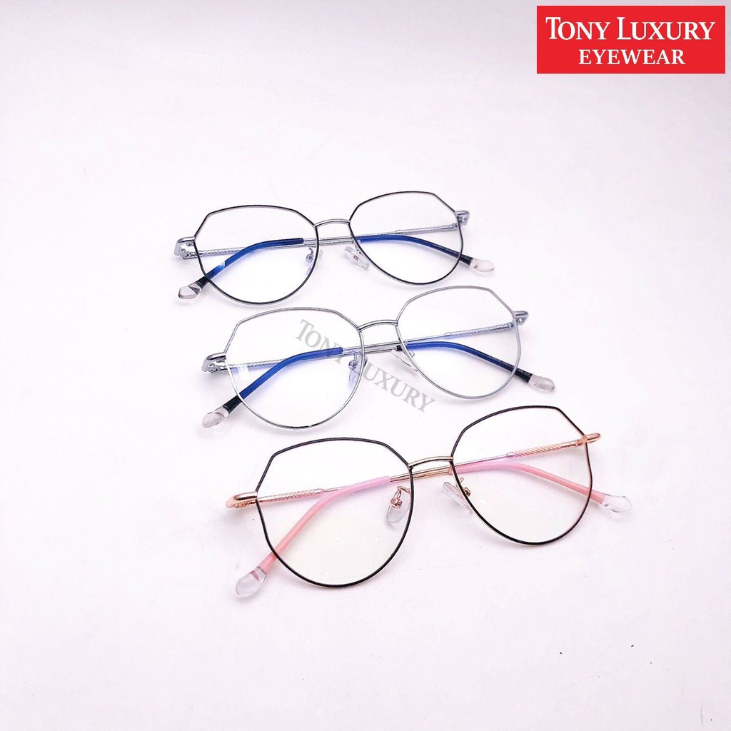 Gọng kính cận nam nữ Tony Luxury Eyewear chính hãng gọng nhựa kết hợp kim loại  53-16-142 - nhận cắt Tròng Cận Viễn Loạn