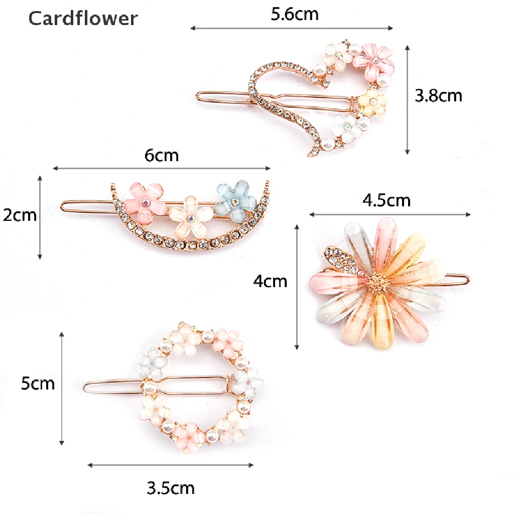 Kẹp Tóc Đính Đá Hình Hoa Thời Trang Cho Nữ