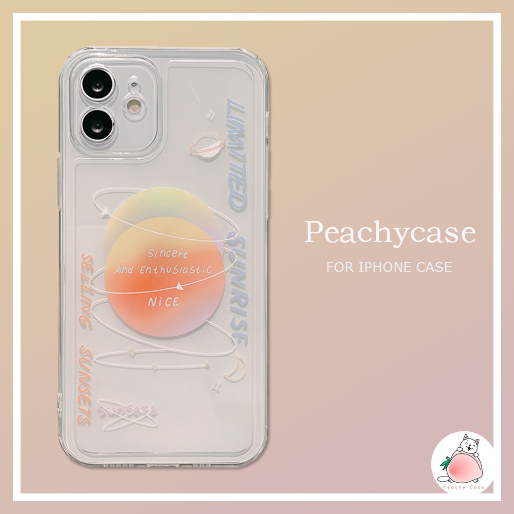 Ốp điện thoại TPU mềm trong suốt in hình hành tinh mặt trăng cho iPhone 13 11 12 Pro Max X Xs Max Xr 7 8 Plus