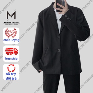 Áo Blazer Nam MERCINI áo blazer form rộng 2 lớp dày dặn áo khoác nam cao cấp dễ phối đồ thời trang Hàn Quốc AD61