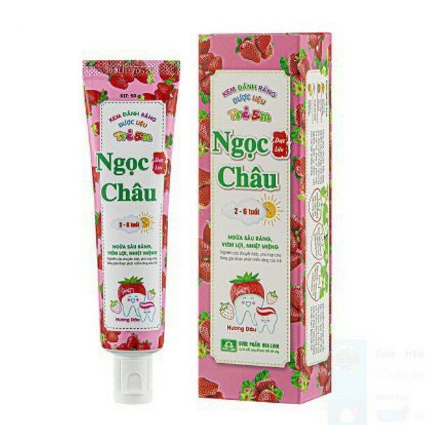 Kem Đánh Răng Dược Liệu Ngọc Châu Dành Cho Trẻ Em Từ 2 đến 6 tuổi