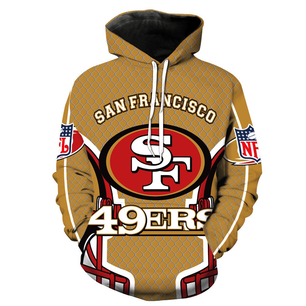 Áo Hoodie NFL SF 49ERS Áo len in 3D Áo khoác thời trang Áo khoác ngoài