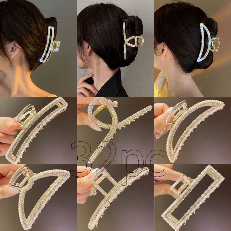 [Hàng Mới Về] Bộ 32 Kẹp Tóc Đính Đá Và Ngọc Trai Nhân Tạo Thời Trang