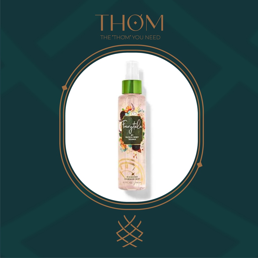 FAIRYTALE SHIMMER Xịt thơm nhũ kim tuyến tông nước hoa Bath & Body Works Diamond Shimmer Mist 146ml