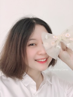 Cột tóc/ Kẹp tóc nơ Naive voan lưới thêu hoa cúc