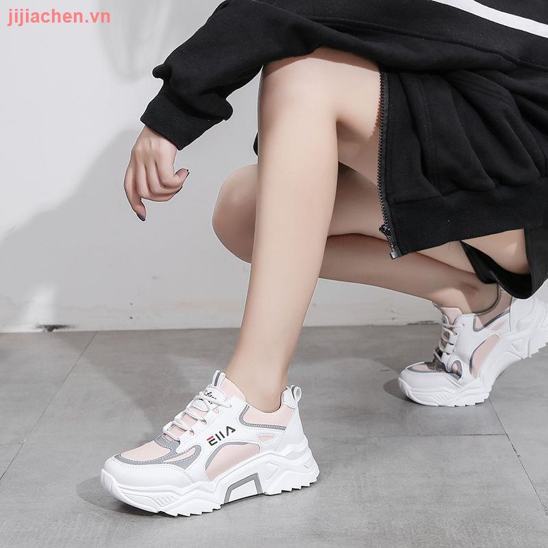 Giày thể thao cotton màu trắng có size lớn 43 41 42 thời trang thu đông cho nữ