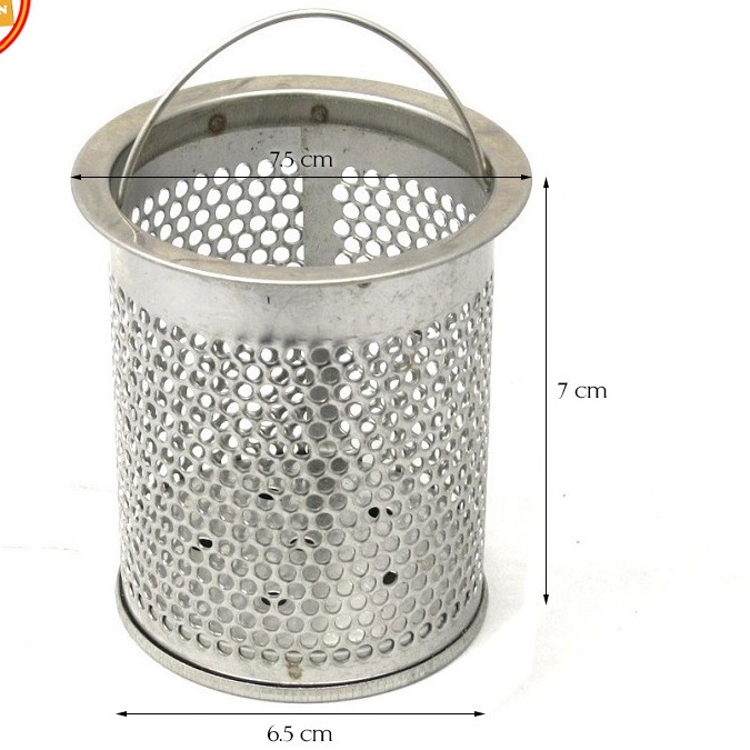 Bộ giỏ lọc và nắp chặn rác bồn rửa bát bằng inox cao cấp