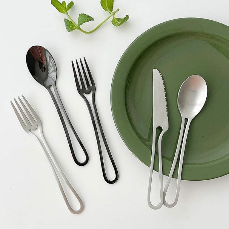 Bộ dao thìa nĩa cao cấp phong cách Hàn Quốc inox 304.