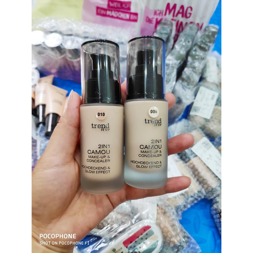 Kem nền che khuyết điểm Trend it up 2 in 1 make up and concealer