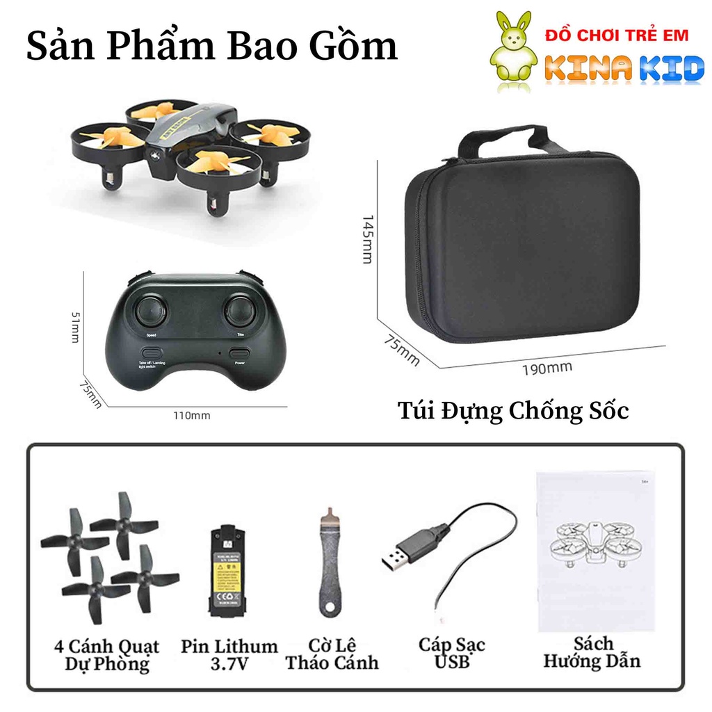 Máy bay 4 cánh mini có camera chụp ảnh trên không Any Drone, kết nối điện thoại, pin rời, nhào lộn 360 độ