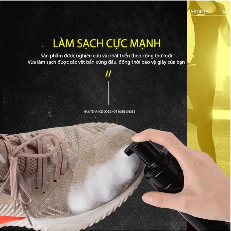 Bộ Kit Vệ Sinh Giầy Sneaker Cleaning 150ml, Tặng Khăn Lau - Chai Xịt Chuyên Khử Mùi - Làm Sạch Vết Ố Ở Giầy Dép