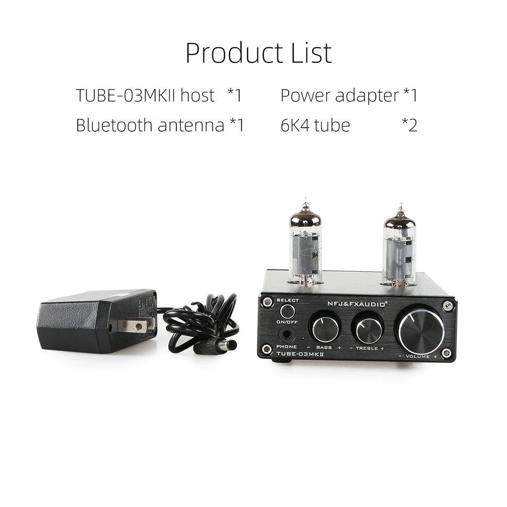 Bộ Preamplifier FX-AUDIO TUBE-03 MKII Bản Nâng Cấp Dùng Bóng 6K4 Chipset ESS9023 Công Nghệ Bluetooth 5.0 HIFI Audio Treb