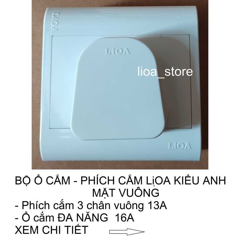 BỘ Ổ CẮM PHÍCH CẮM LiOA  KIỂU ANH 3 CHÂN VUÔNG .CÓ DÂY TIẾP ĐẤT,