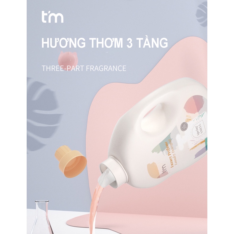 Nước Giặt T'm 2l Hương Thơm Dài Lâu, Ít Bọt, Mềm Mại Dùng Được Cả Cho Quần Áo Của Trẻ