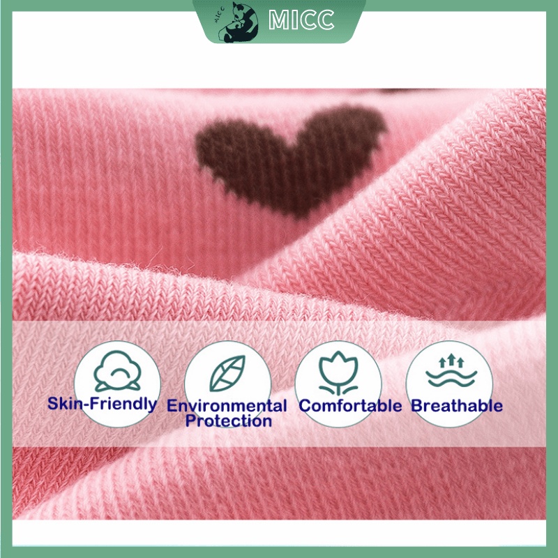 Set 5 đôi vớ cotton thấm hút mồ hôi họa tiết hoạt hình dễ thương cho bé tất bé gái