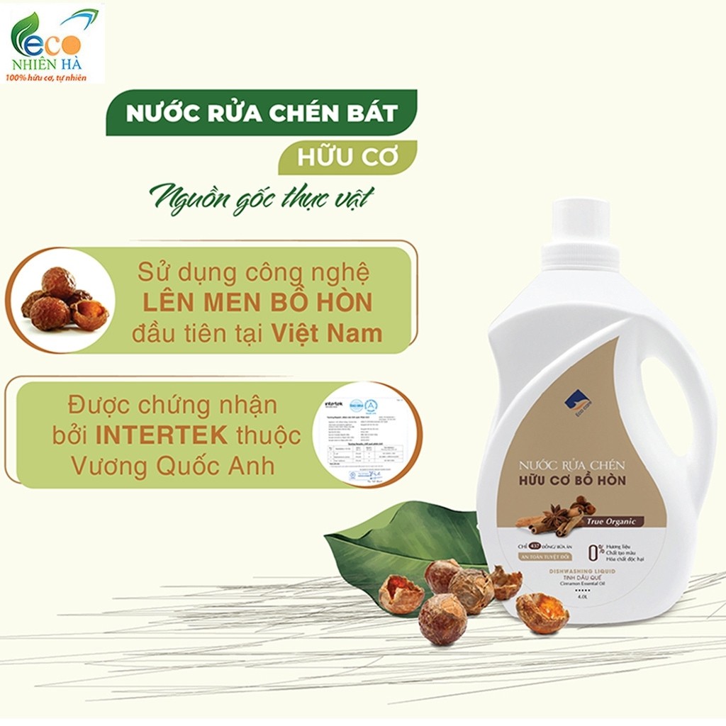 Nước rửa chén hữu cơ ECOCARE 4L tinh dầu cam, nước rửa bát cho bé, an toàn da tay