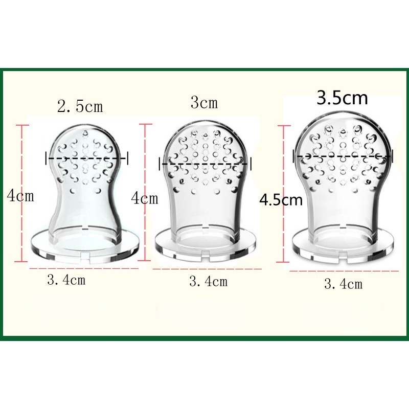 Silicone Núm Ti Giả Ăn Dặm Trái Cây Rau Củ Quả Bằng Silicon Cho Bé