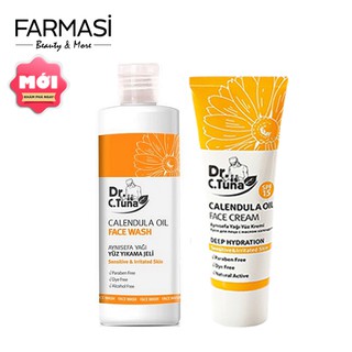 Bộ 2 Sản Phẩm Gel Rửa Mặt 225ml & Kem Dưỡng Da Mặt 50ml Chiết Xuất Hoa Cúc Farmasi