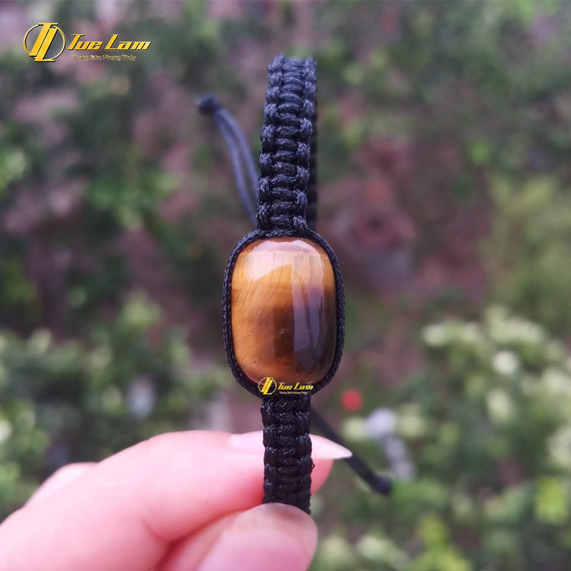 Vòng chỉ may mắn bện handmade lu thống màu nâu vàng hợp mệnh kim thổ- Tuệ Lâm