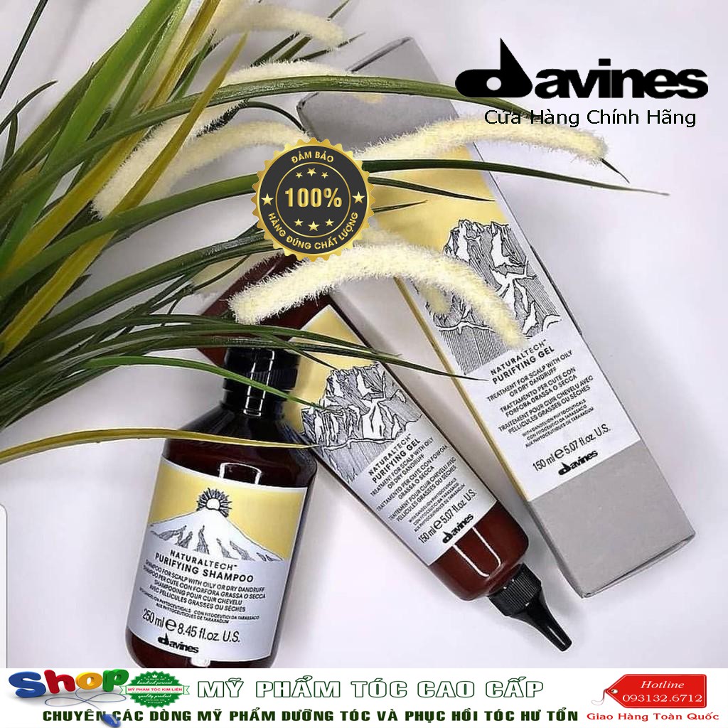 [Davines-chính hãng] Gel dành cho da đầu bị gàu khô hay ướt DAVINES PURIFYING Gel 150ml