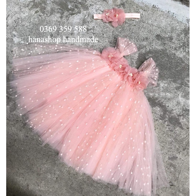 Hoa Voan Ép Trang Trí Váy Tutu, Gắn Băng Đô