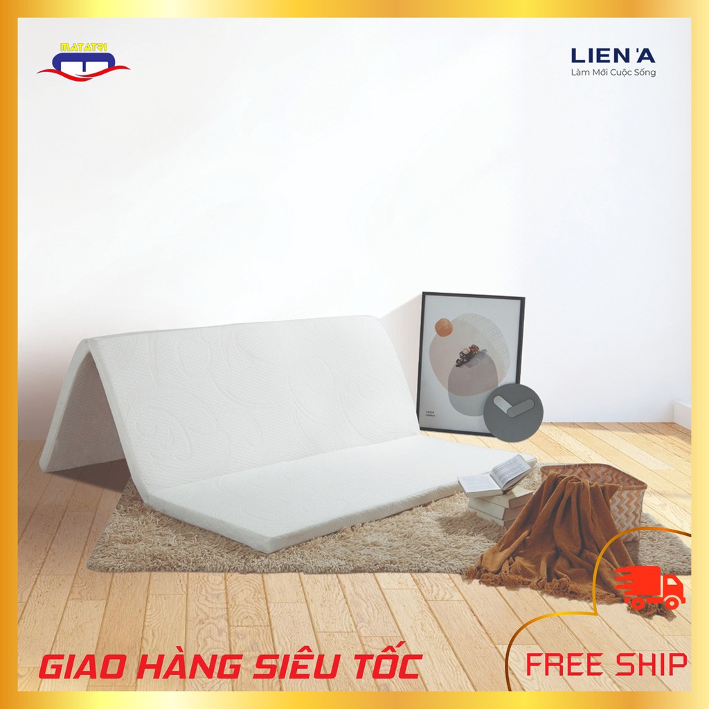 Đệm cao su thiên nhiên gấp 3 chính hãng Liên Á FOLDAWAY cao 5 cm.