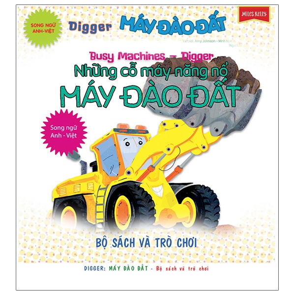 Sách - Bộ Sách Busy Machines + Puzzle Activity - Digger: Máy Đào Đất (Song Ngữ Anh - Việt) - Kèm Mô Hình Lắp Ghép
