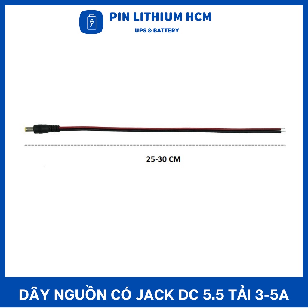 Dây nguồn có jack DC 5.5 chịu tải 3-5A