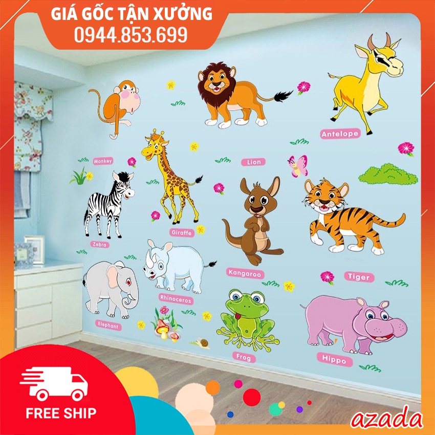 Tranh dán tường, giấy decal dán tường cho bé Hàn Quốc trang trí phòng bé
