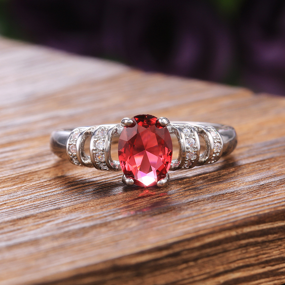 Nhẫn Bạc 925 Đính Đá Ruby Thời Trang Cho Nữ