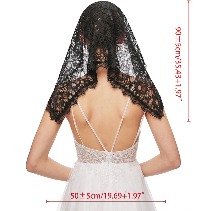 Mạng Che Mặt Nhà Thờ Vải Ren Hoa Thiết Kế La Tinh Mantilla Ngắn Sca