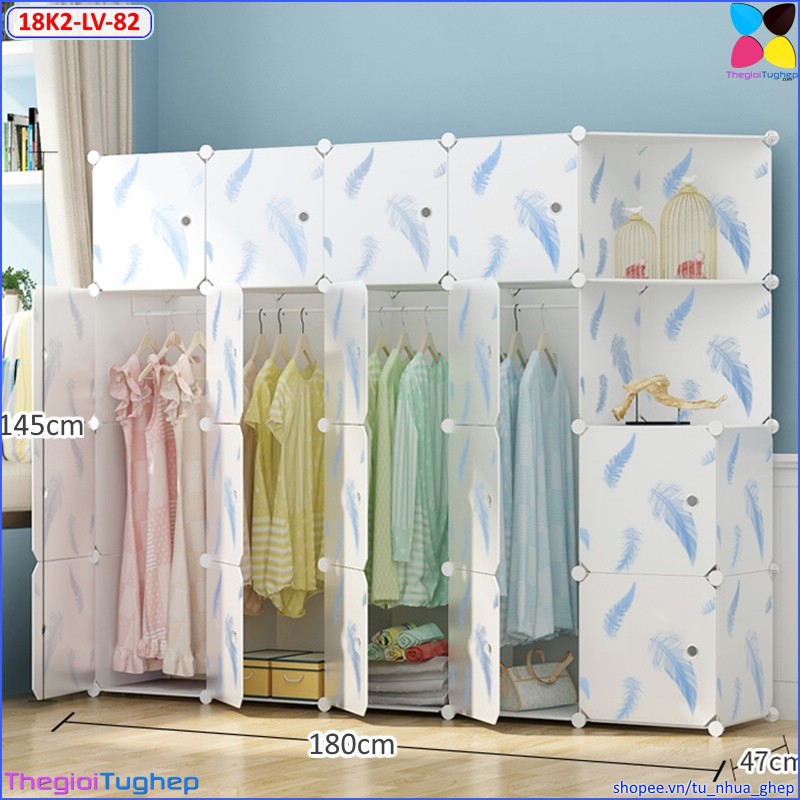 Tủ nhựa ghép  đựng quần áo size sâu 47cm, chọn màu theo phân loại nhiều màu mới nhất 2021