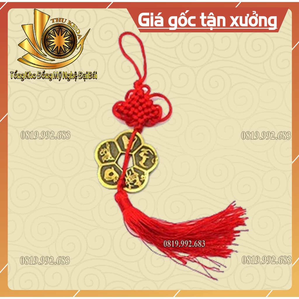 Đồng Xu Hoa Mai Đặt Két Sắt Kim Tiền Ngũ Đế Phong Thủy Tài Lộc May Mắn Kết Dây - Đồng Tiền Mai Hoa Phong Thủy Lộc Phát