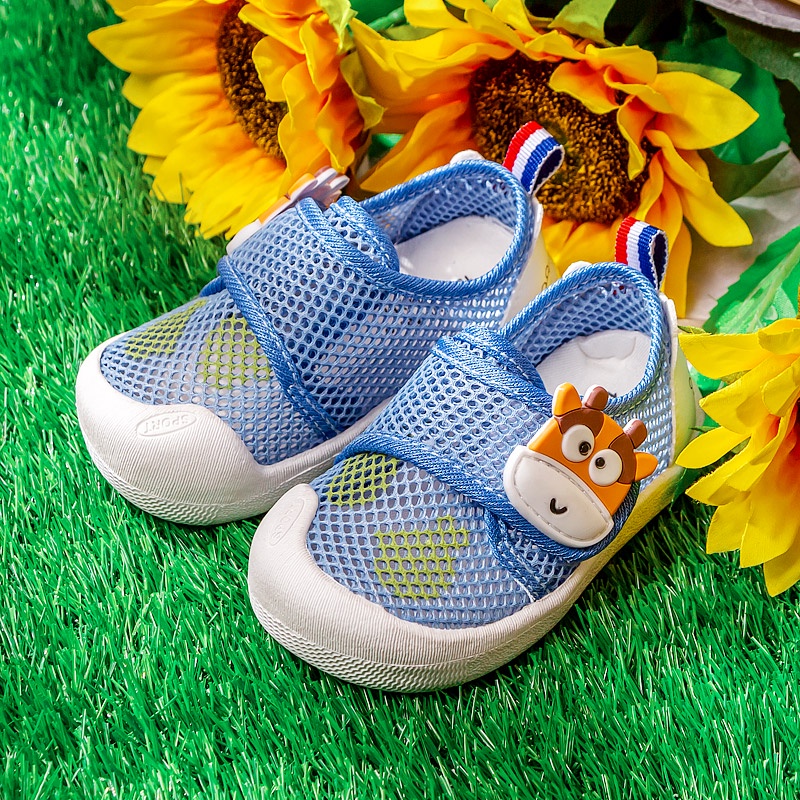 Cherrful Mario Sandal Tập đi Bé Trai Bé Gái In bức tranh động vật Cute- Siêu Nhẹ Mềm Chống Trơn Trượt Bé 2-14 Tuổi Đi