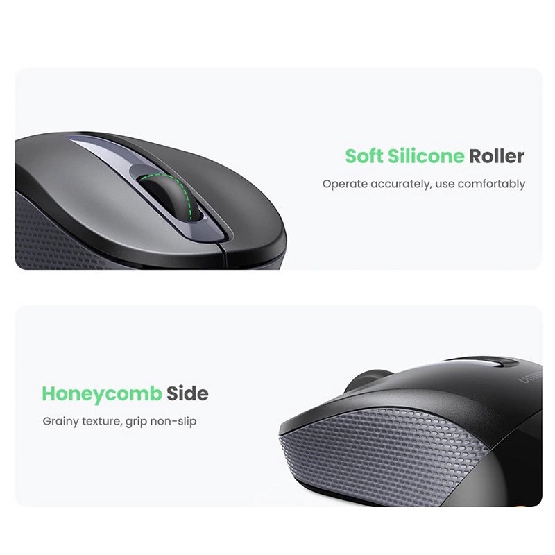 Chuột Không Dây Không Tiếng Ồn (Silent Click ) 2400 DPI Ugreen 90371 - Hàng Chính Hãng