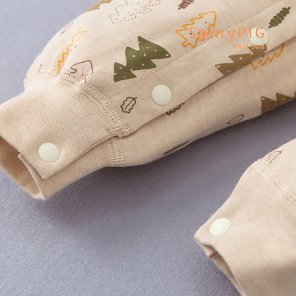 Bộ body cho bé sơ sinh 0-2 tuổi dài tay cotton tự nhiên không chất tẩy nhuộm cho bé gái bé trai mùa thu đông