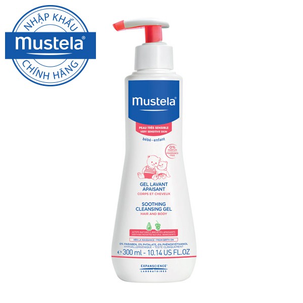 [CHÍNH HÃNG] Sữa Tắm Gội Cho Trẻ Sơ Sinh &amp; Em Bé Da Nhạy Cảm Mustela 300ml #MYPHAMGIARE