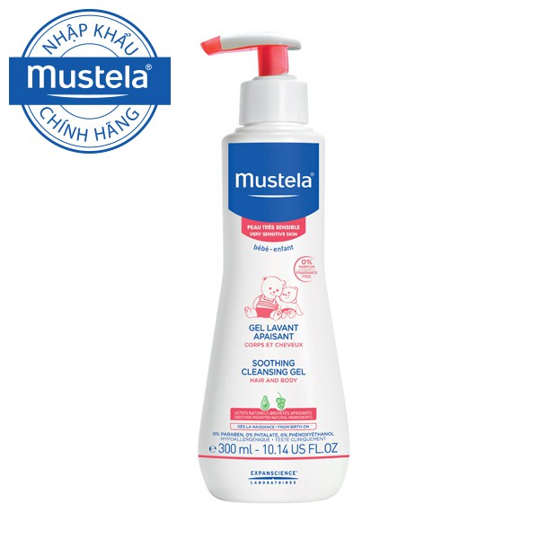 Sữa Tắm Gội Cho Trẻ Sơ Sinh &amp; Em Bé Da Nhạy Cảm Mustela 300ml