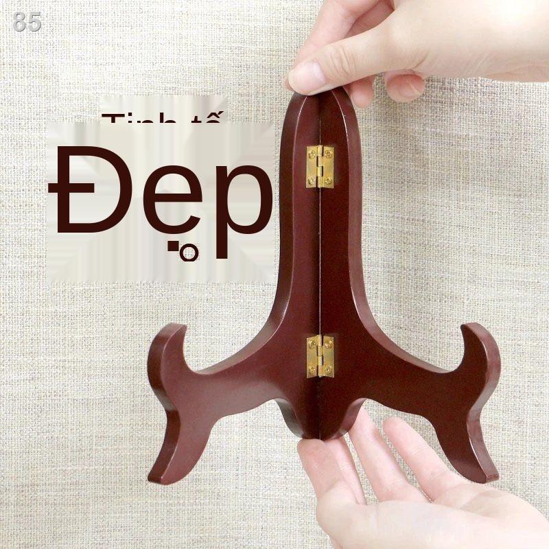 ♤khung giá đỡ bằng gỗ rắn giá đỡ đĩa trưng bày khung ảnh thủ công mỹ nghệ Pu er Kệ bánh trà Kệ đĩa sứ đồ trang tríS