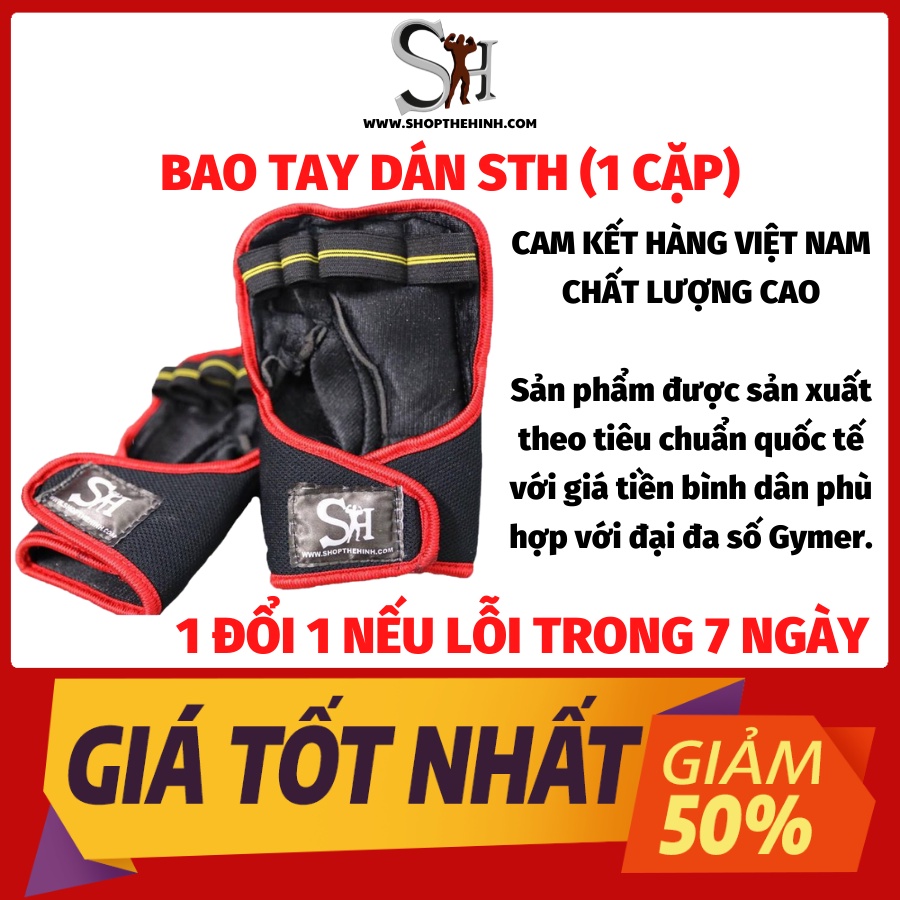 Găng Tay Thể Thao, Tập Gym Shopthehinh (STH) Loại Dán 1 Cặp