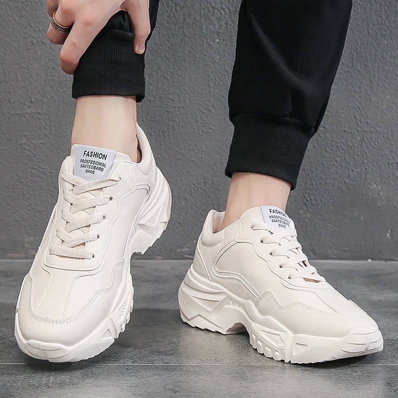 Giày thể thao màu trắng nam 2022 mới phiên bản Hàn Quốc của xu hướng hoang dã tăng cường dày đáy PV-977