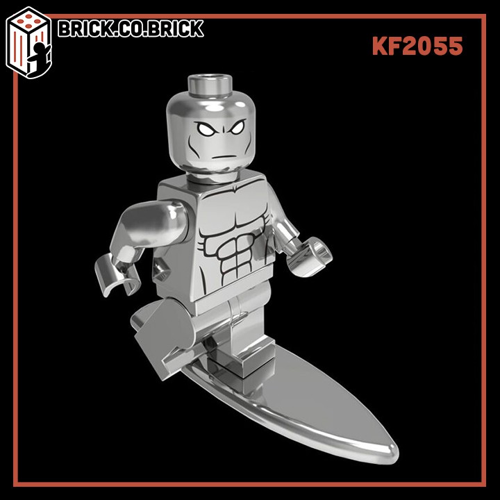 Non Lego Super Hero Silver Surfer Đồ Chơi Lắp Ráp Minifigure Mô Hình Người Bạc Lướt Sóng Mạ Bạc Bóng Loáng KF2055